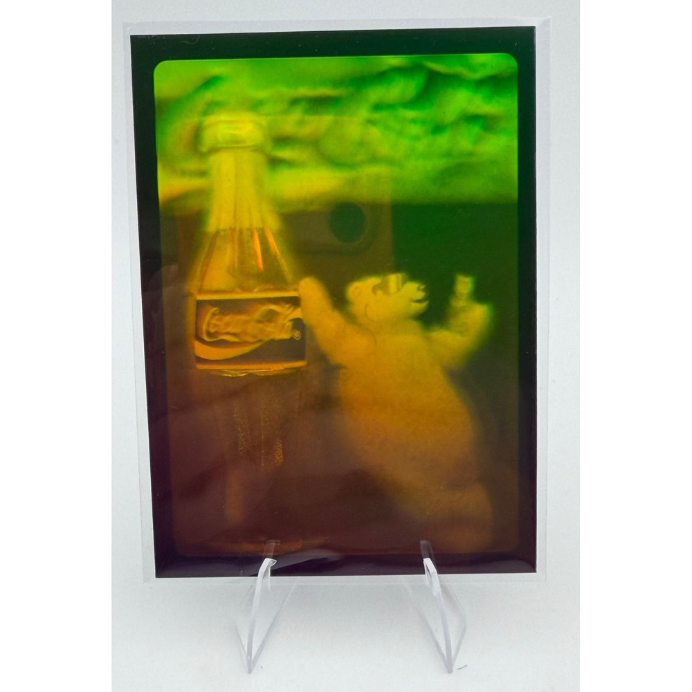 Vintage Coca-Cola Hologram Polar Bear with Bottle 3D Laser Art SC633
